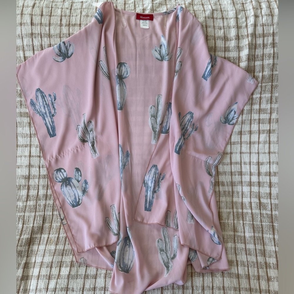 Panhandle Pink Cactus Print Kimono